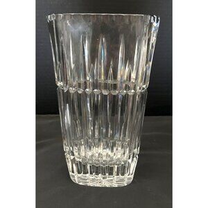 Ceskci Bohemian Crystal Cut Glass Flower Vase Heavy 5 .8 Lbs Gorgeous